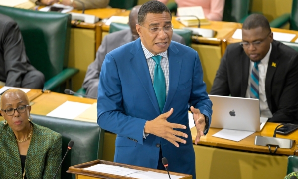 Prime Minister, the Most Hon. Andrew Holness, addresses the House of Representatives on Tuesday (April 9)